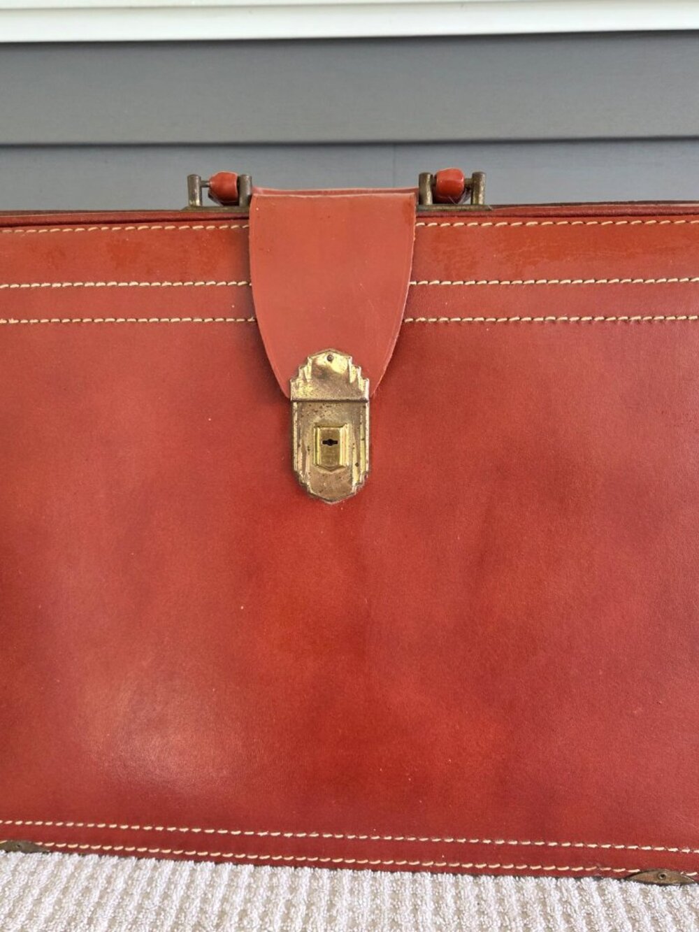 Rexbilt leather briefcase attaché case expandable gussets 16 inches